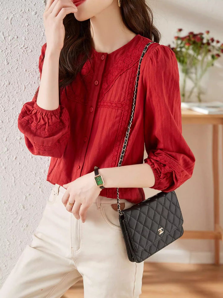 Versatile Lace Long Sleeve Shirt