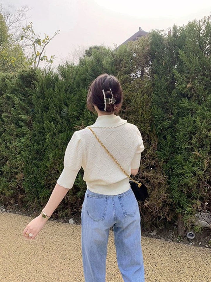 Embroidered Shirt - Half Sleeve - Apricot