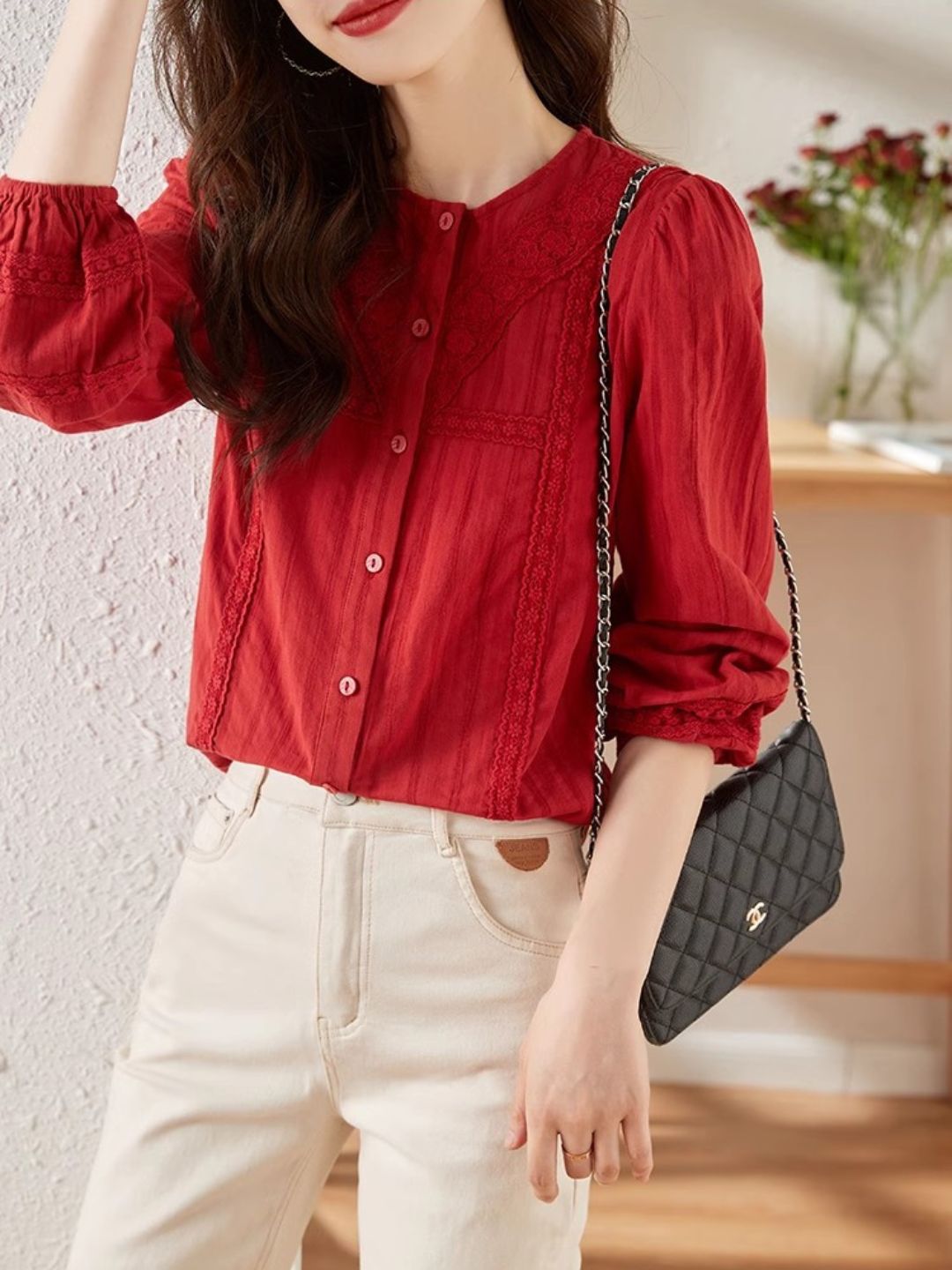 Versatile Lace Long Sleeve Shirt