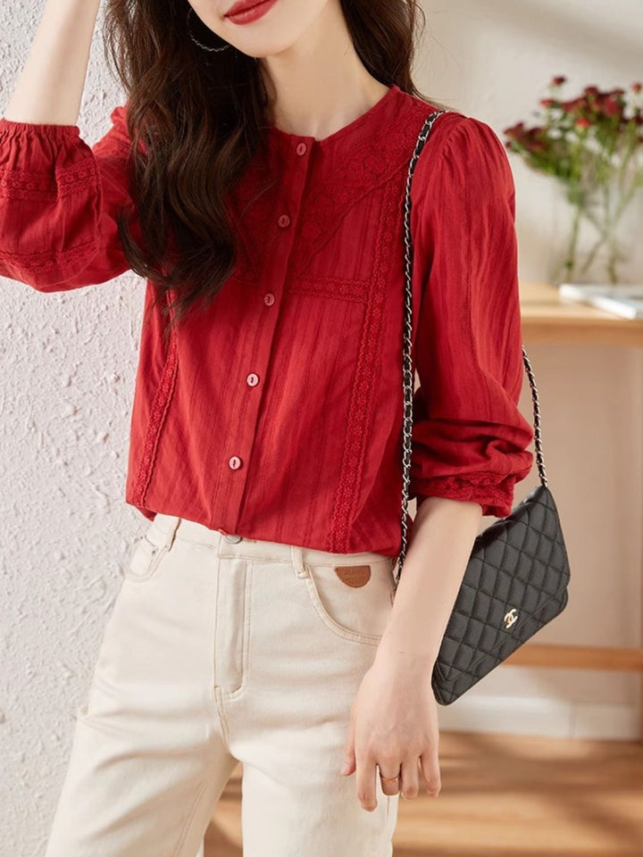 Versatile Lace Long Sleeve Shirt