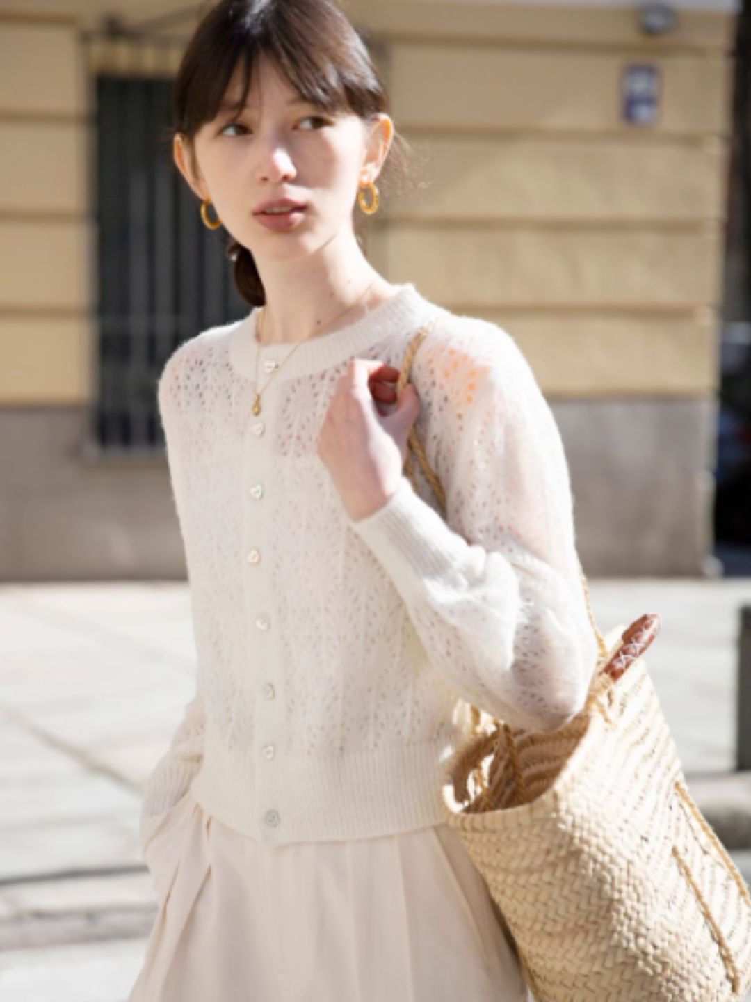 French Retro Hollow Sweater