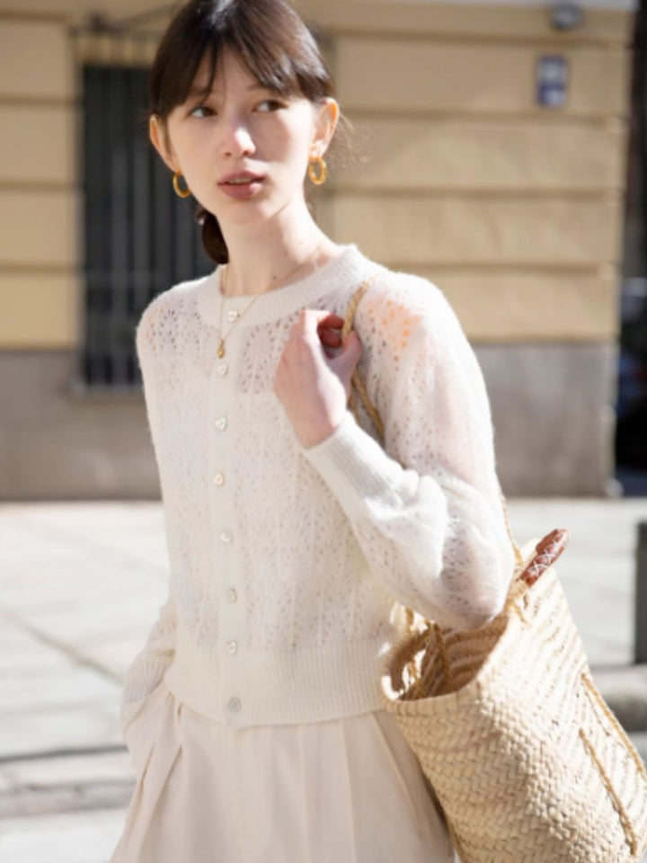 French Retro Hollow Sweater