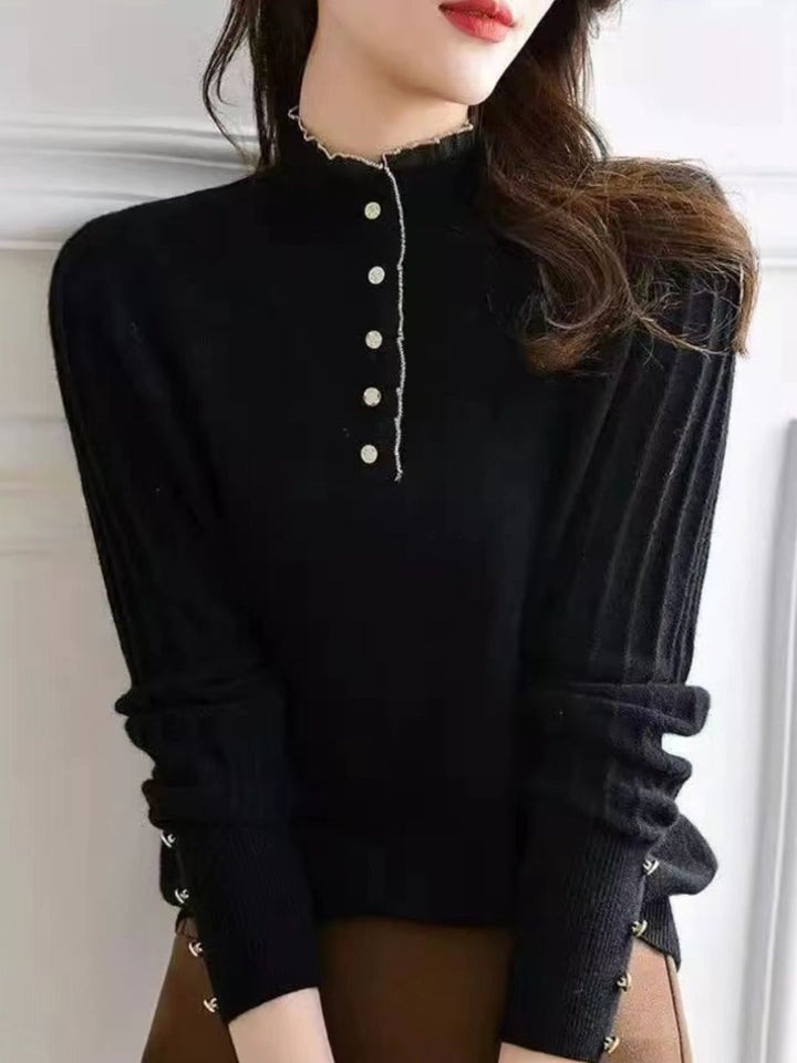 Retro Auricular Knitted Sweater - Pink