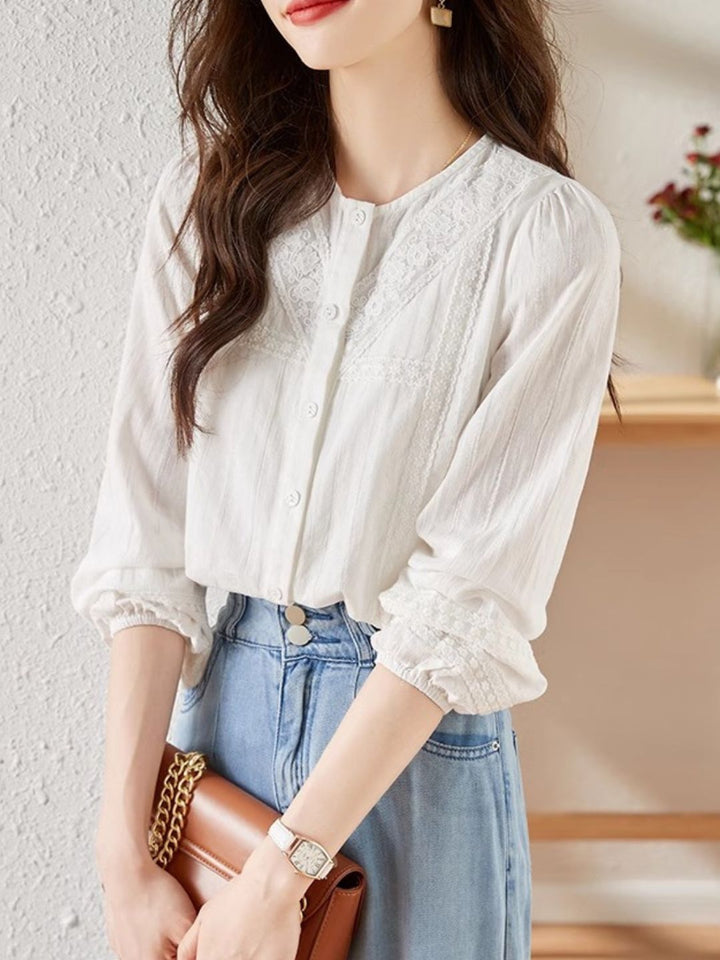 Versatile Lace Long Sleeve Shirt