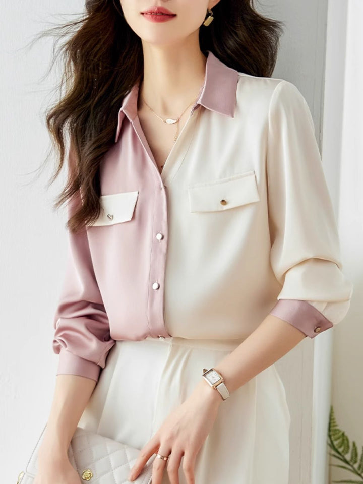 Versatile Contrast Color Shirt