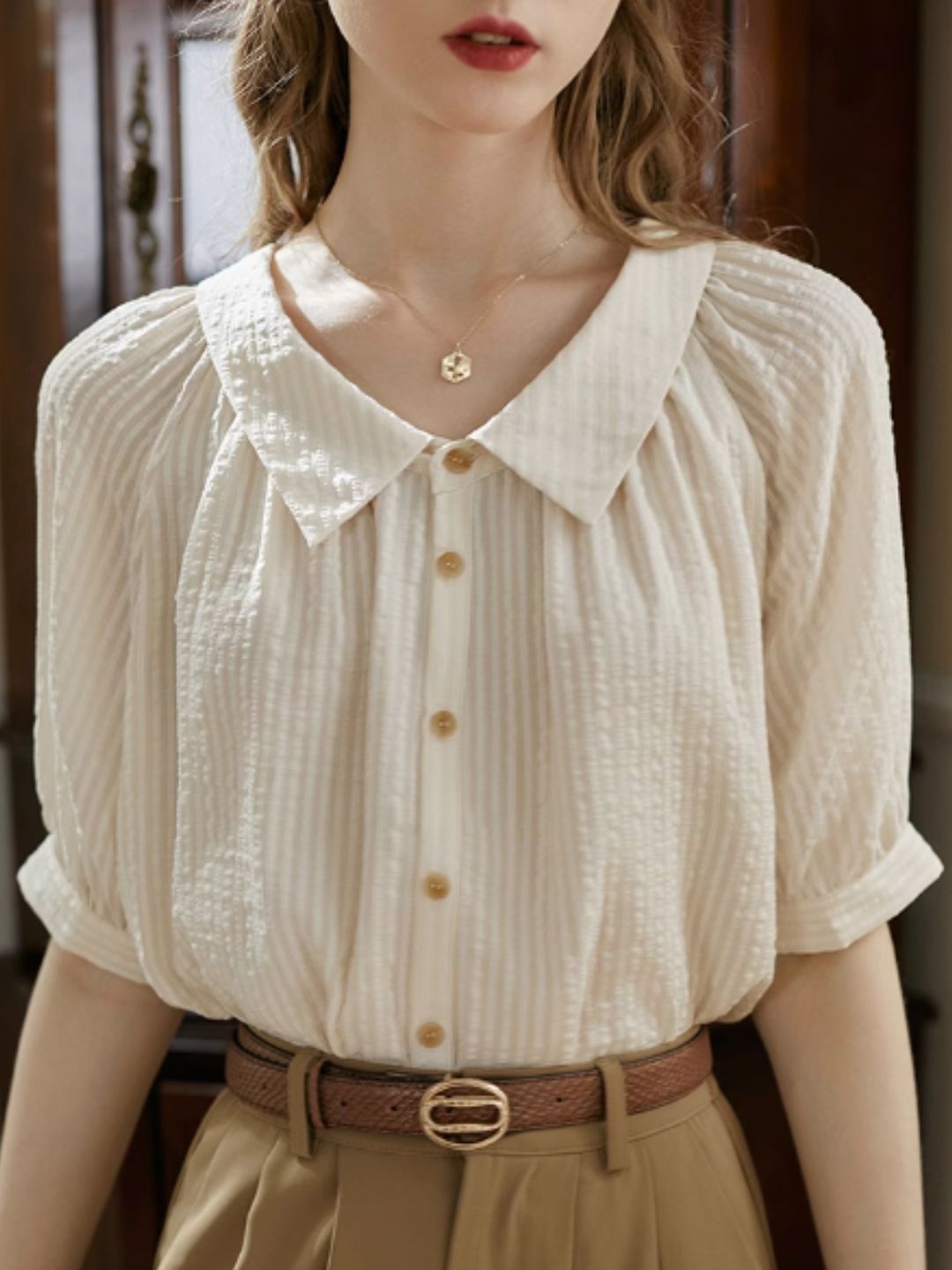 Textured Short-sleeved Shirt