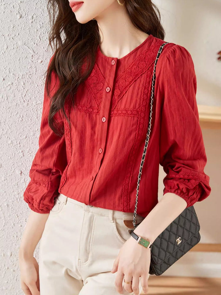 Versatile Lace Long Sleeve Shirt