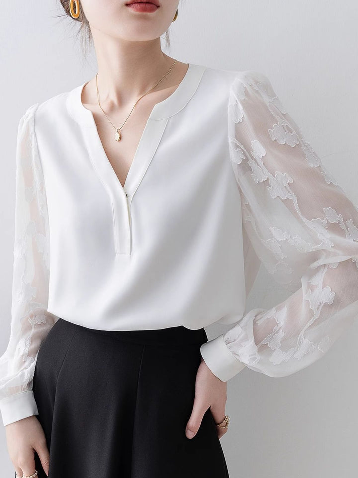 Floral Sleeve V-Neck Top