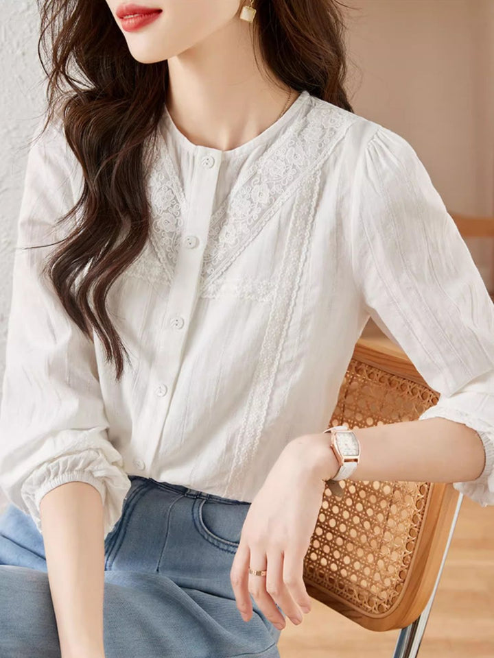Versatile Lace Long Sleeve Shirt