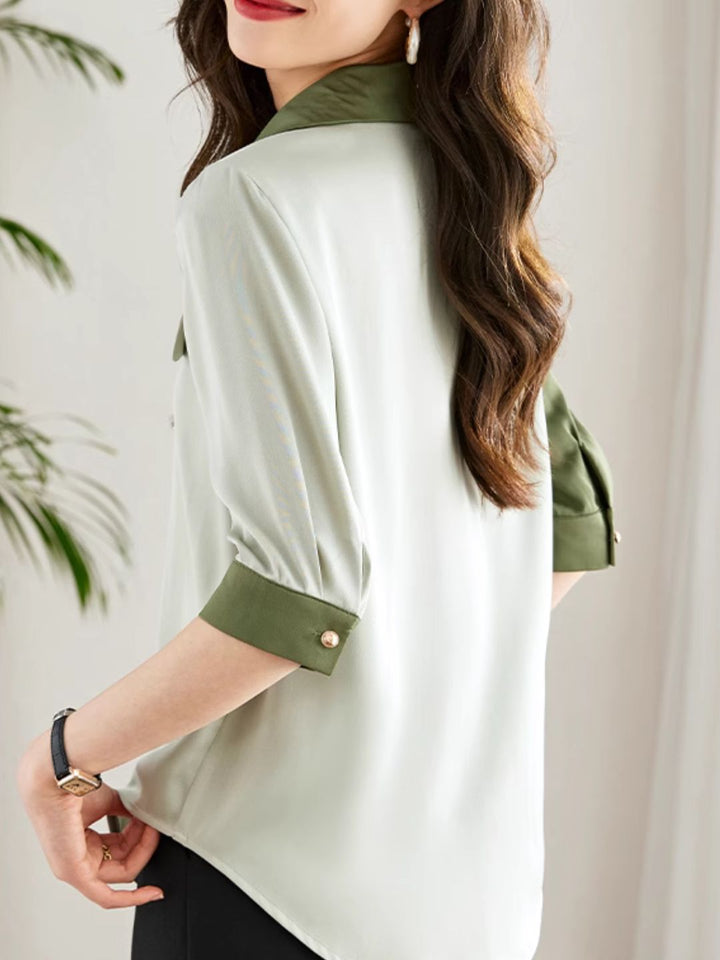 Versatile Contrast Color Shirt