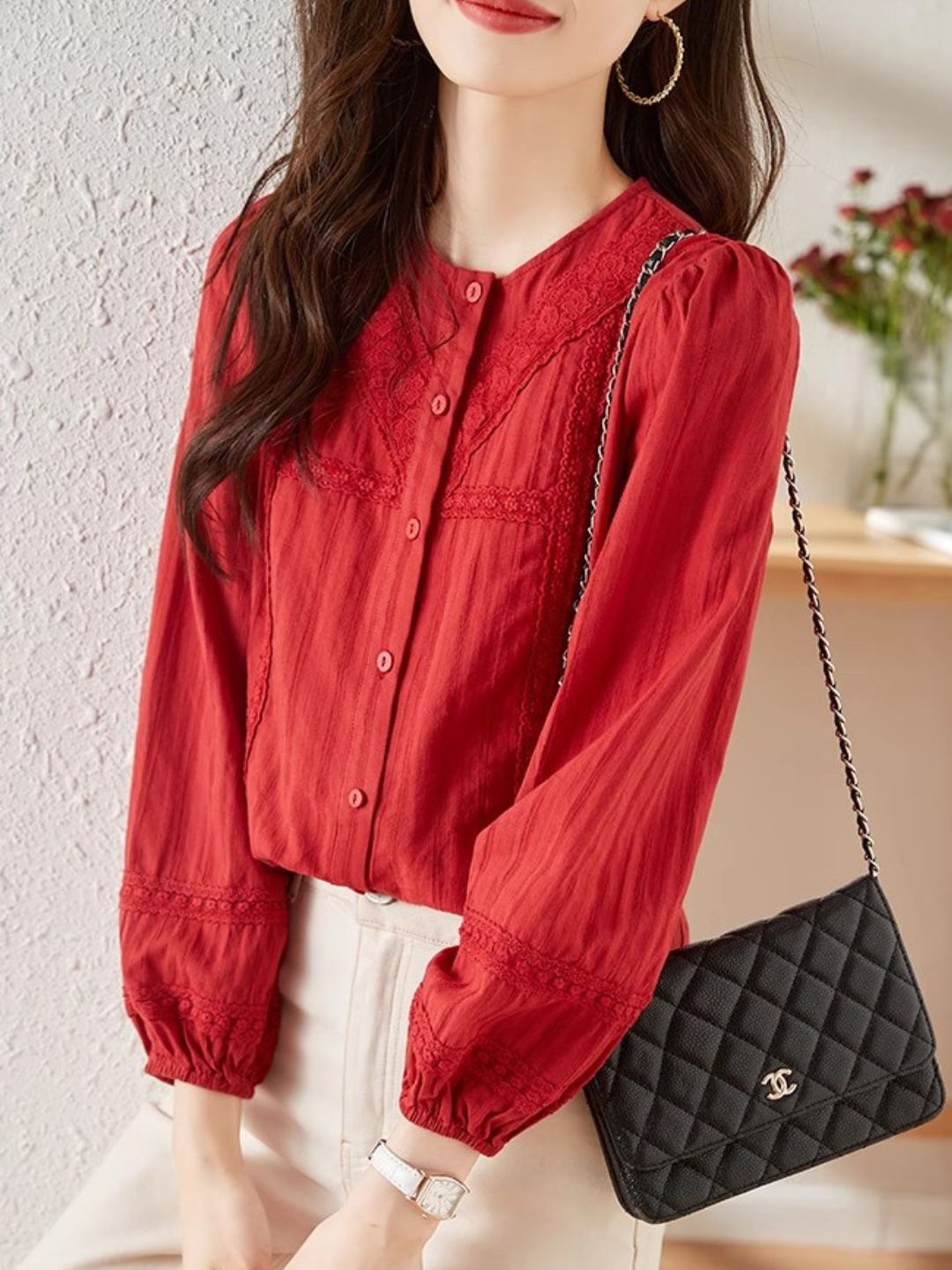 Versatile Lace Long Sleeve Shirt