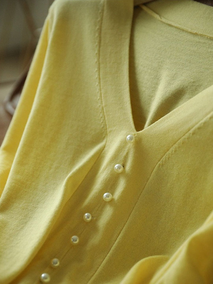 V-neck Sweater Top - Green