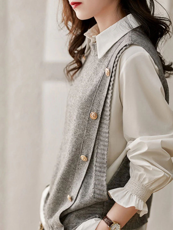 Loose Button Knitted Vest