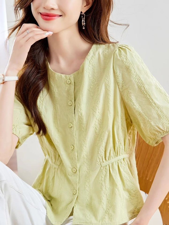 Round Neck Embroidered Shirt