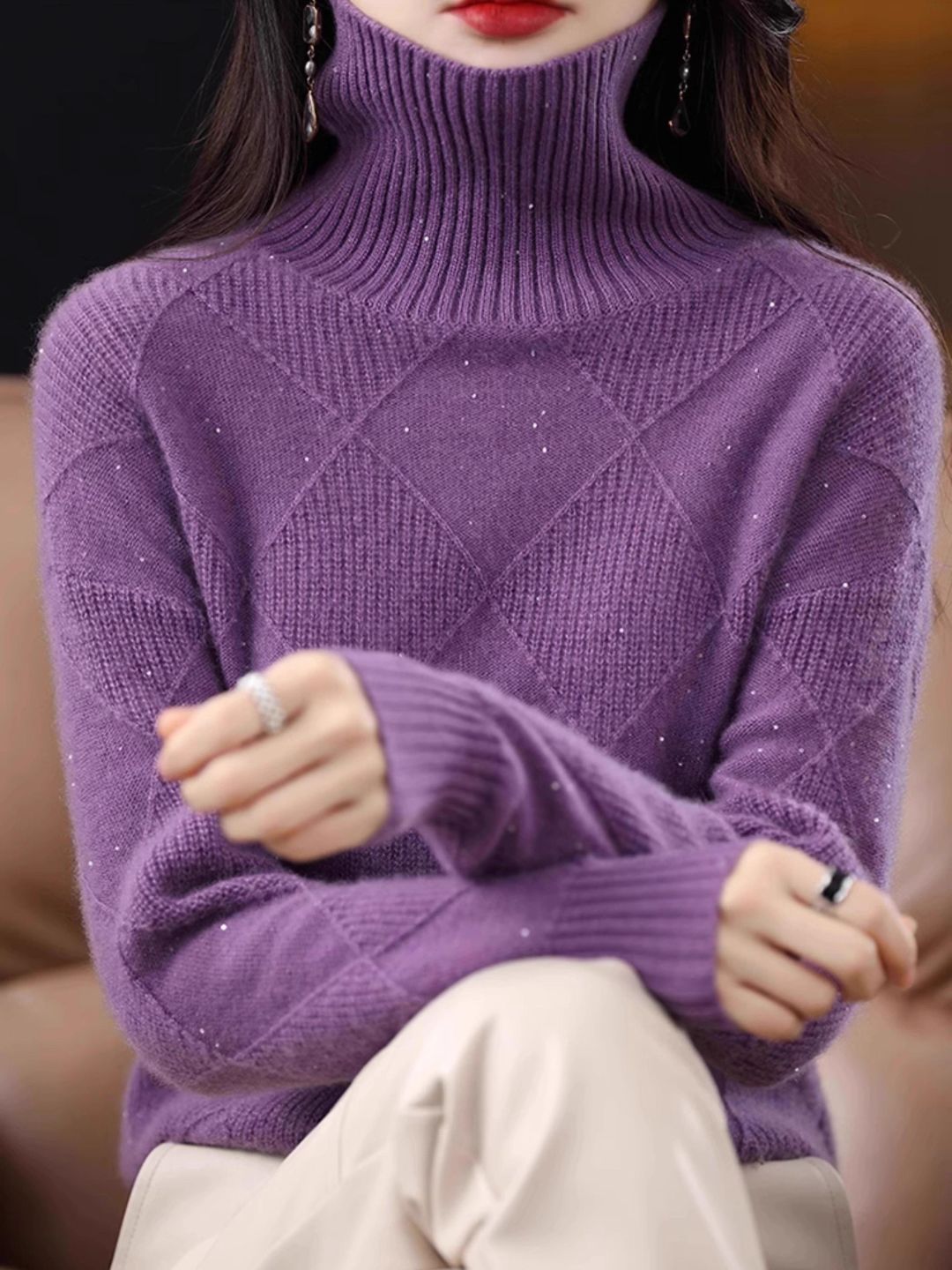 Loose Turtleneck Knitted Sweater