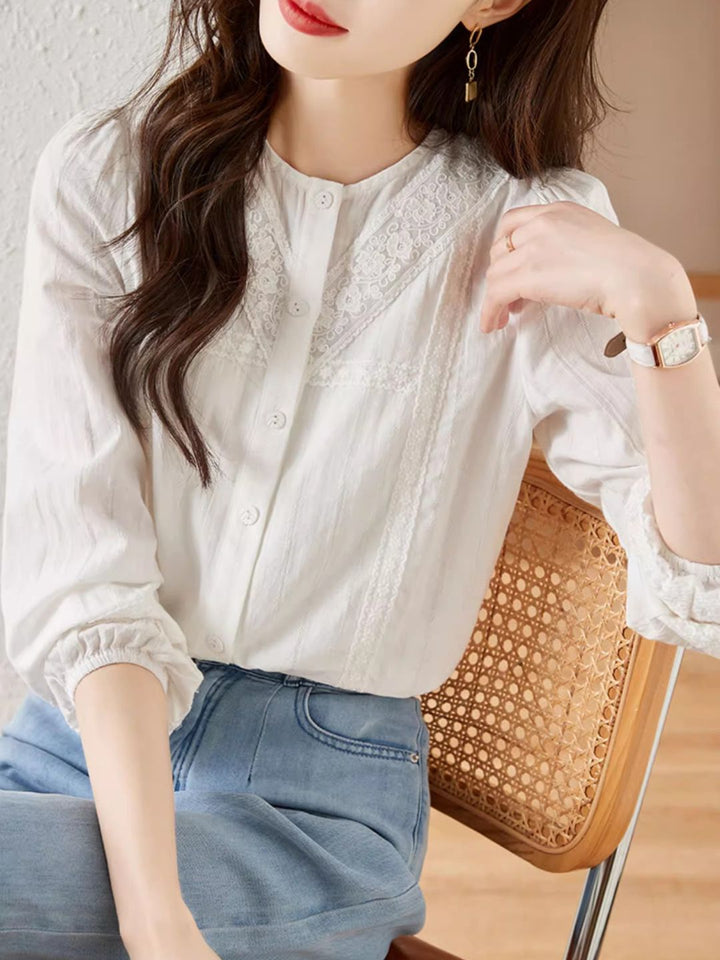 Versatile Lace Long Sleeve Shirt