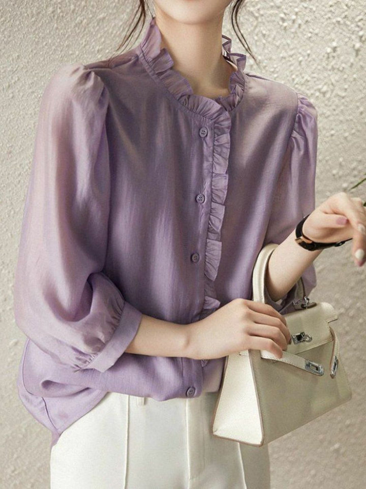 Vintage Loose Stand Collar Shirt