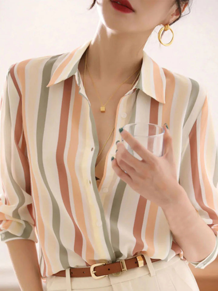 Striped Long Sleeve Shirt Top