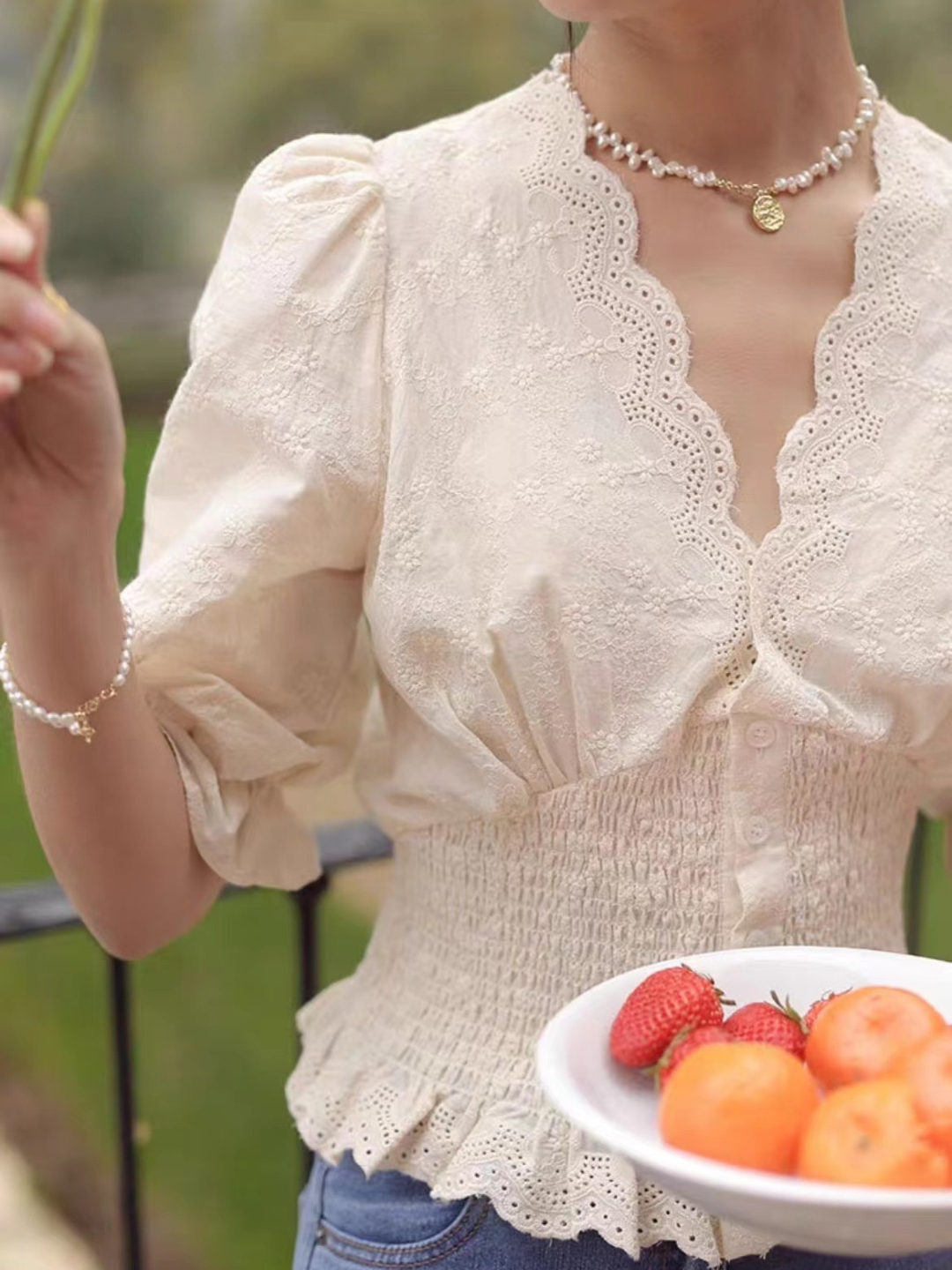 Lace V-neck Shirt