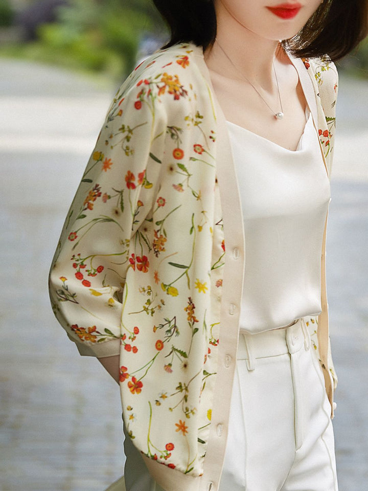 V-neck Floral Shirt
