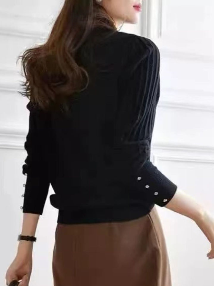Retro Auricular Knitted Sweater - Pink