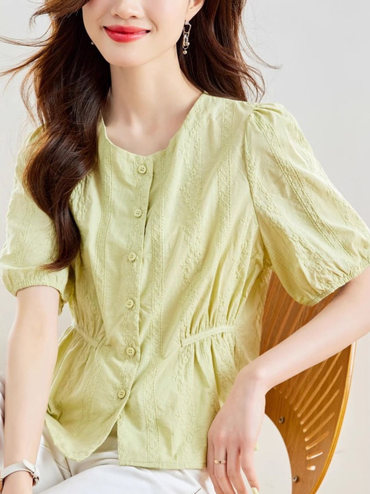 Round Neck Embroidered Shirt