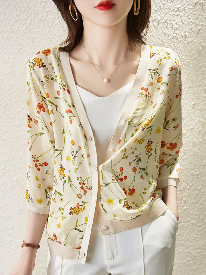 V-neck Floral Shirt