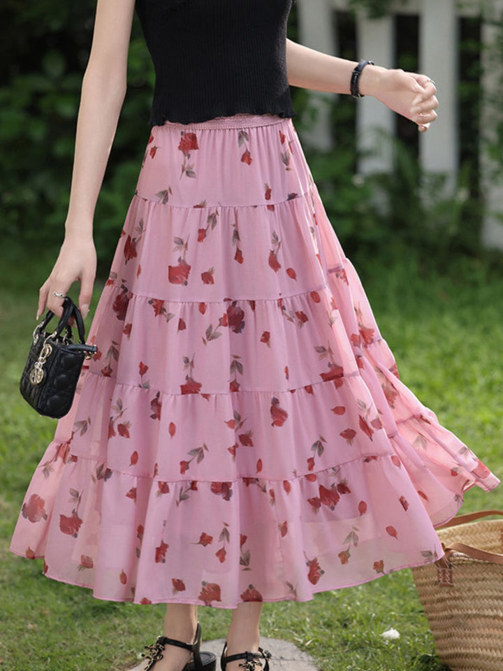 Purple Floral Skirt