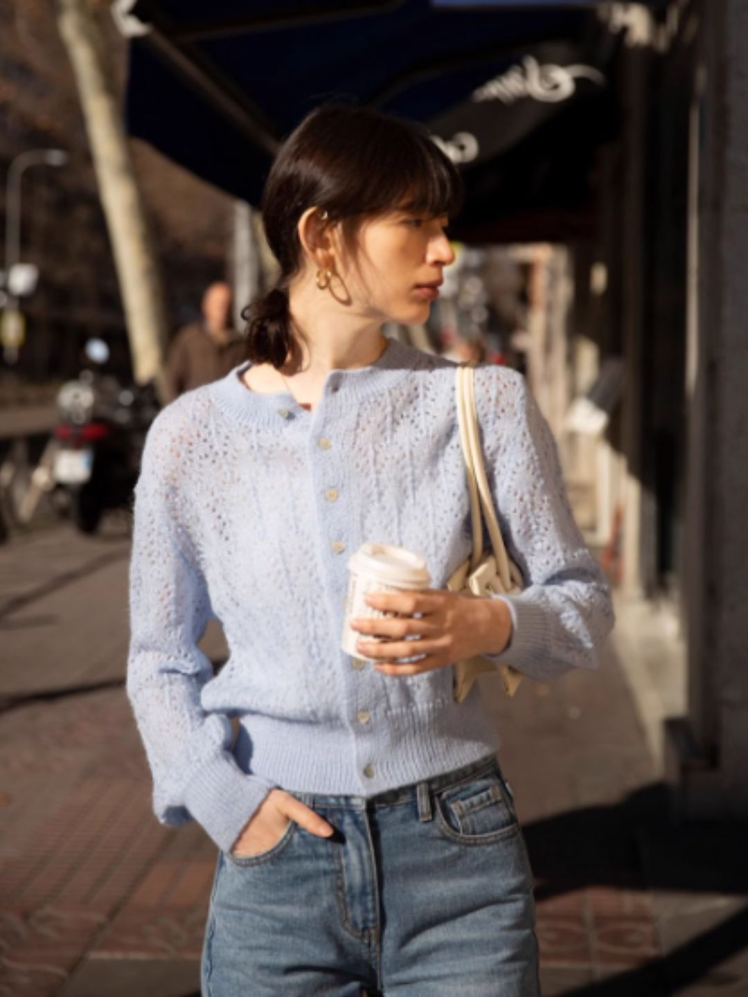 French Retro Hollow Sweater