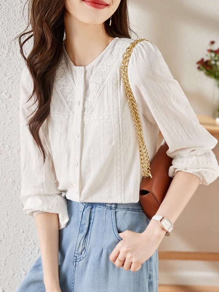 Versatile Lace Long Sleeve Shirt