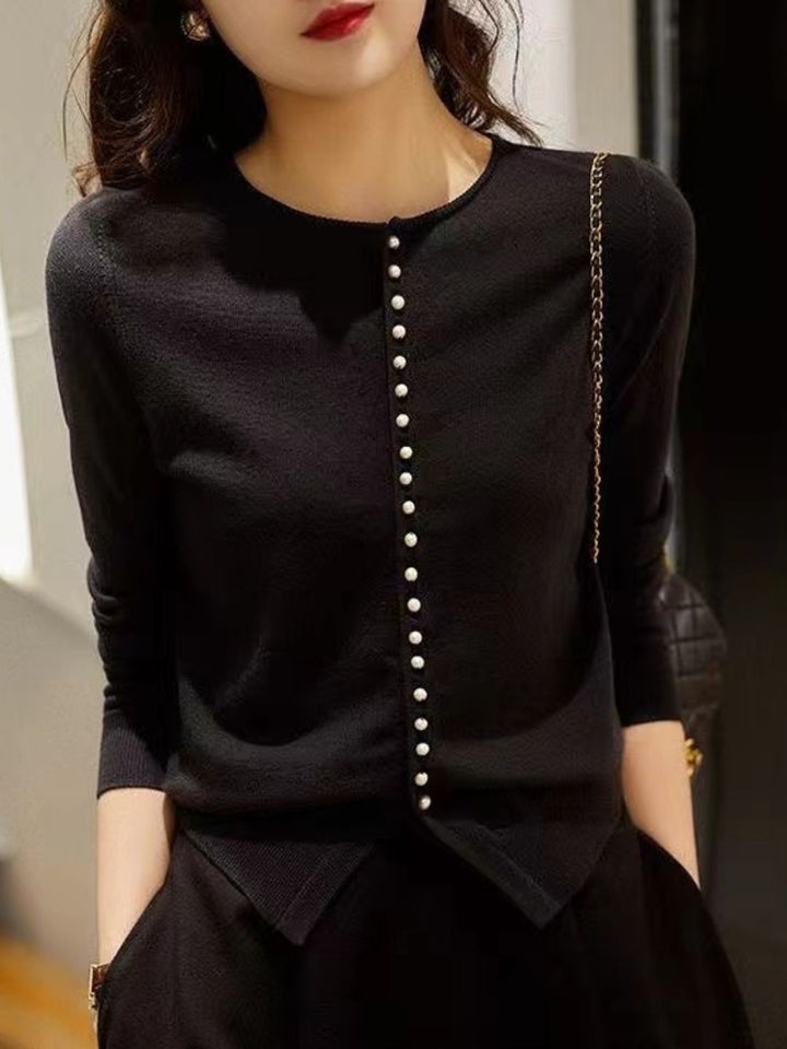 Elegant Pearl Button Cardigan