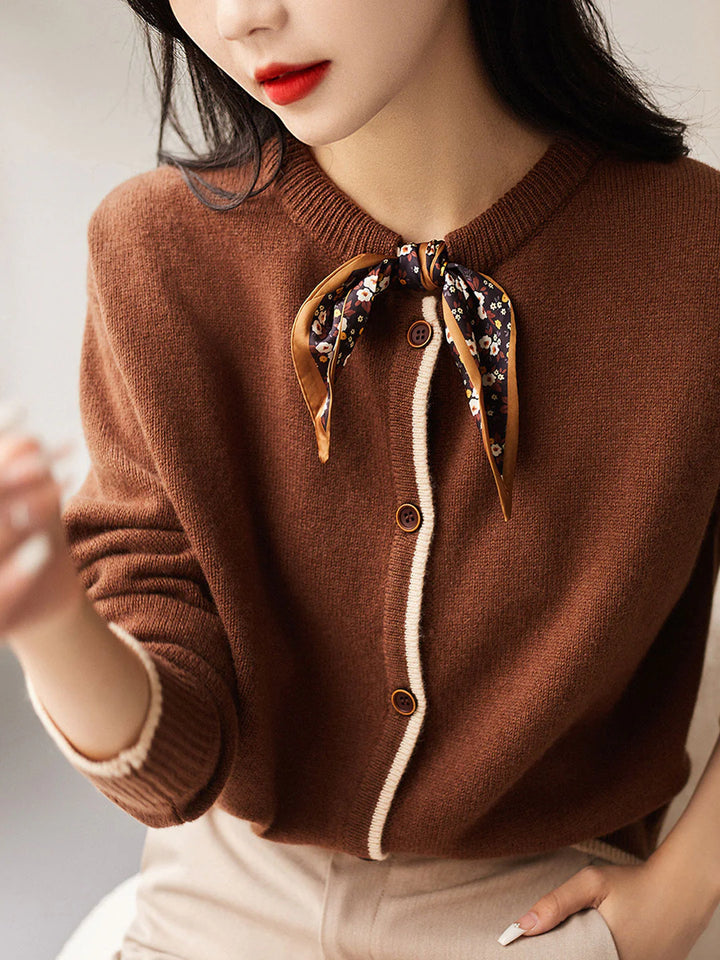 Vintage Crew Neck knitted Cardigan