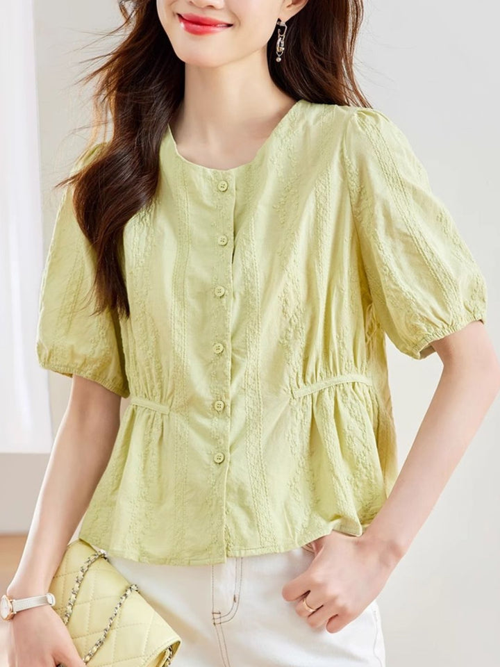 Round Neck Embroidered Shirt