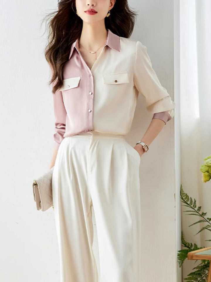 Versatile Contrast Color Shirt