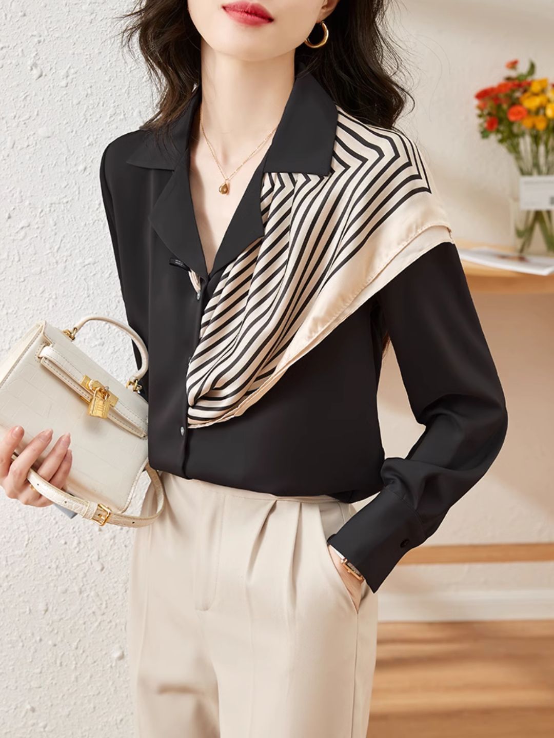 Fashion Long Sleeve Shirt - Black