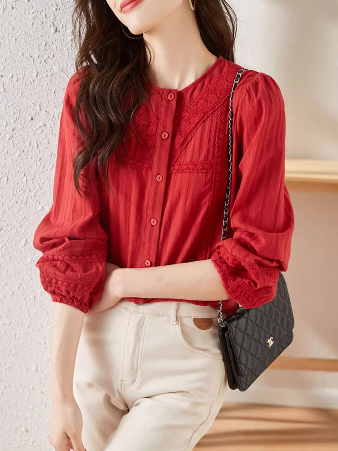 Versatile Lace Long Sleeve Shirt