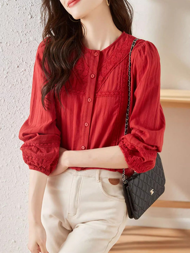 Versatile Lace Long Sleeve Shirt