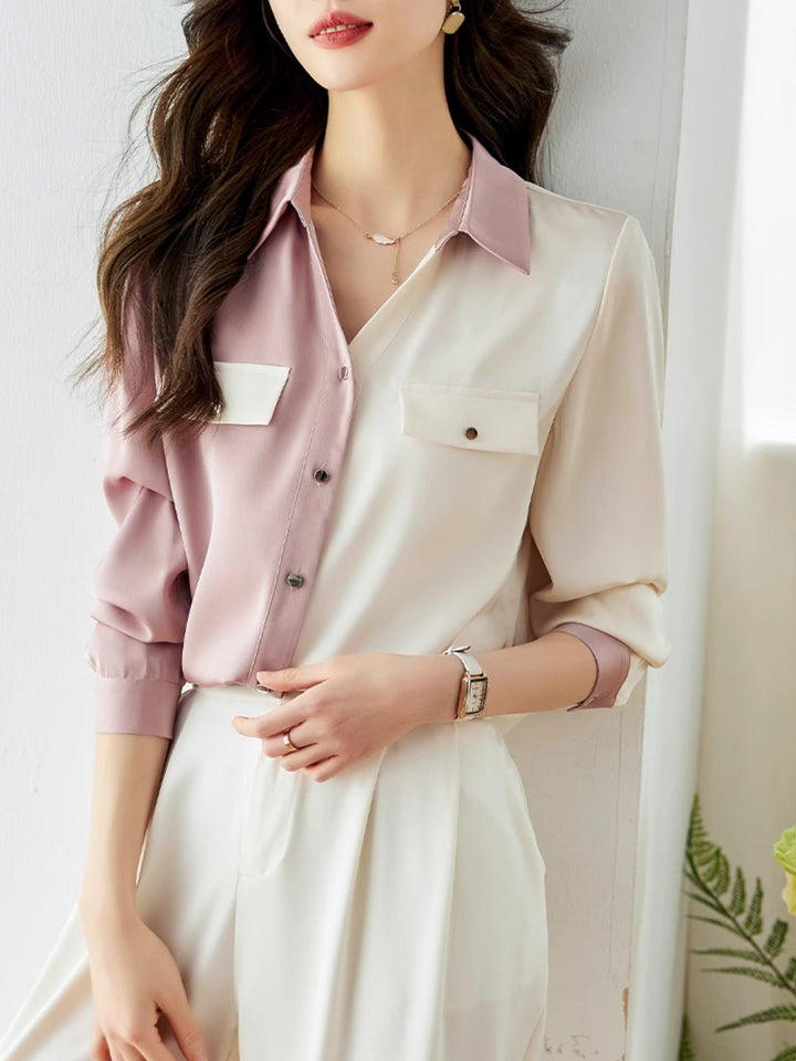 Versatile Contrast Color Shirt