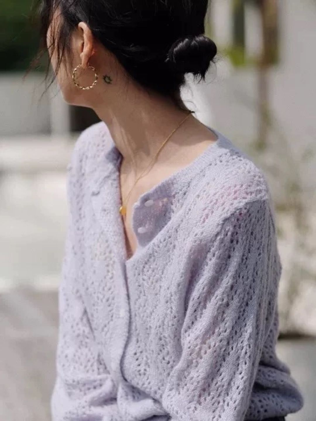 French Retro Hollow Sweater